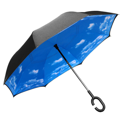 Conception minimaliste Logo personnalisé Inovateur Double couche inverse Parapluie étanche