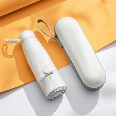 Choix du voyageur Mini cinq capsules pliables parapluie avec protection UV et impression de logo