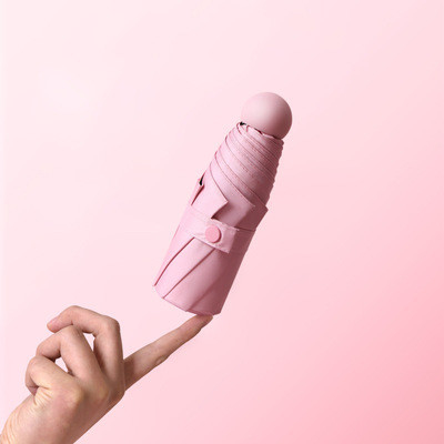 Choix du voyageur Mini cinq capsules pliables parapluie avec protection UV et impression de logo