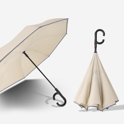 Un parapluie cadeau publicitaire simple et créatif avec un design inverse en fibres renforcées
