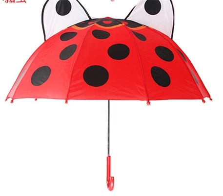Diamètre ouvert 90cm 19 pouces 8K 190T Pongee enfants parapluie avec oreilles personnalisé et mignon