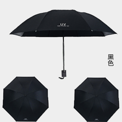 Parapluie manuelle anti-UV à cadre en acier pour femmes Triple protection contre le soleil et la pluie
