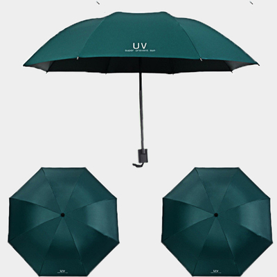Parapluie manuelle anti-UV à cadre en acier pour femmes Triple protection contre le soleil et la pluie