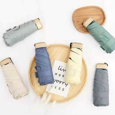 Impression du logo du client Parapluie pliable Protection contre les UV Parapluie transparente Five Fold Mini
