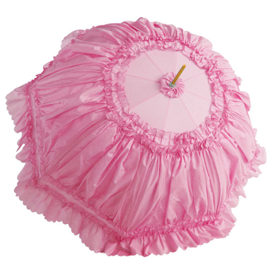 8K côtes en acier semi-automatique parapluies en dentelle de princesse pour femmes Couleur rose Logo personnalisé