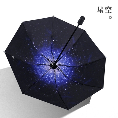Parapluie en plastique à commande manuelle à trois couches avec motif à trois couches