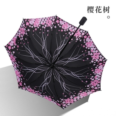 Parapluie en plastique à commande manuelle à trois couches avec motif à trois couches