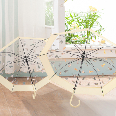 Créatif modèle de chien de chat parapluie droite 23 pouces * 8k 8 os Automatique os de fibre