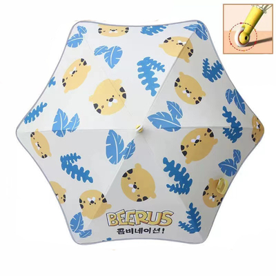 Cute dessin animé parapluie pour enfants avec poignée longue et fonctionnalité de patin à roulettes automatique