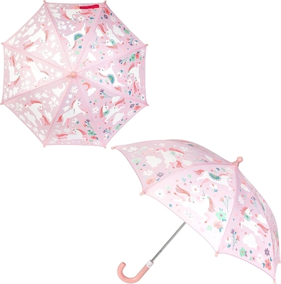 8K Crochet Manche parapluie pour enfants Tissu en PVC avec changement de couleur Design mignon et cool