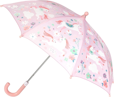 8K Crochet Manche parapluie pour enfants Tissu en PVC avec changement de couleur Design mignon et cool