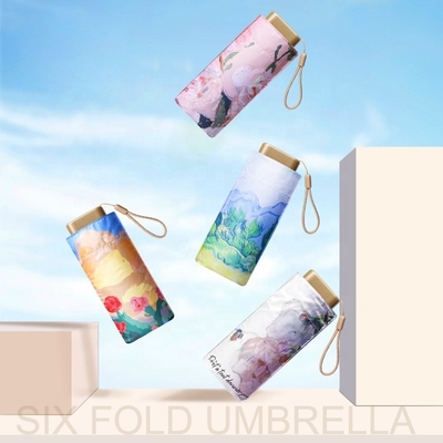 Un parapluie de 19 pouces * 6k portable pour femmes avec taille de téléphone en or