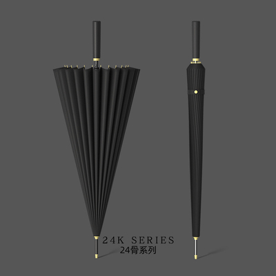 Parapluie à longue poignée à double épaisseur renforcée contre le vent 24k pour hommes adultes