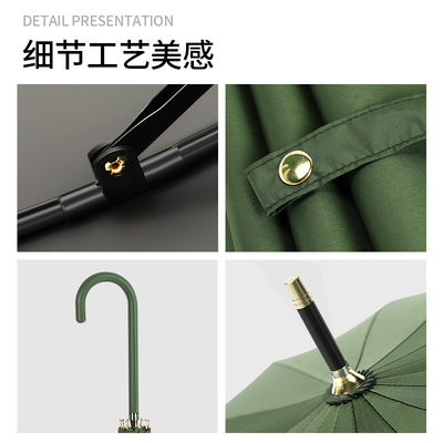 Parapluie publicitaire à poignée en caoutchouc avec logo personnalisé et matériau de poignée longue