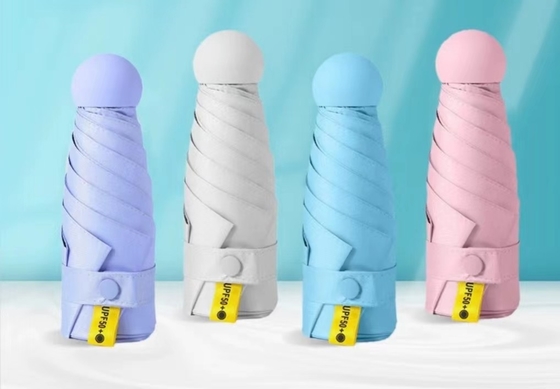 Parapluie rose 5 mini-capsule de poche pliable Paraguas de Lluvias avec cadre en acier