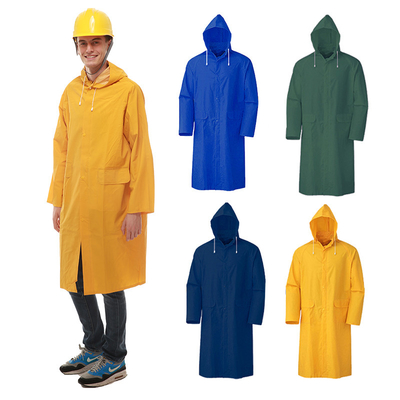OXFORD CLOTH personnalisé imperméable à l'eau épais polyester PVC haute résistance pour adultes manteau jaune