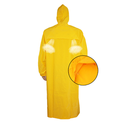 OXFORD CLOTH personnalisé imperméable à l'eau épais polyester PVC haute résistance pour adultes manteau jaune