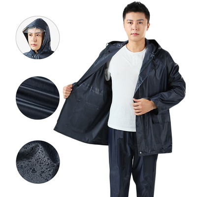 Logo personnalisé Travail manteau de pluie veste imperméable pour homme pour toutes les saisons combinaison de pluie en deux pièces