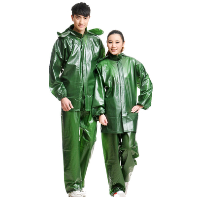 Saison des pluies Essentiel en caoutchouc personnalisé Vert Adultes manteau de pluie des fabricants chinois