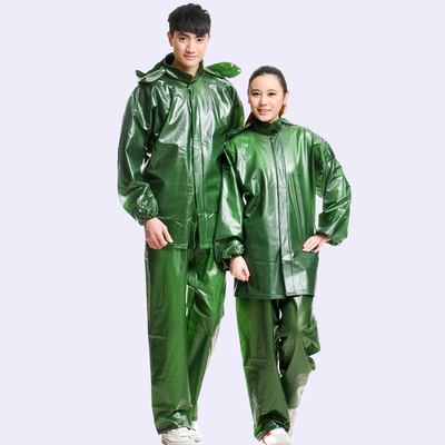 Saison des pluies Essentiel en caoutchouc personnalisé Vert Adultes manteau de pluie des fabricants chinois