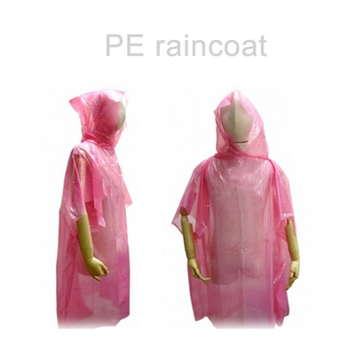Vêtement de pluie jetable imperméable pour femme adulte transparent en plastique pliable