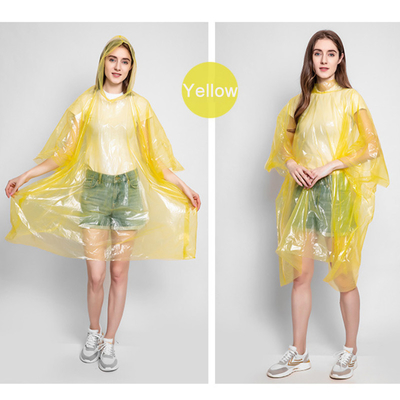 Vêtement de pluie jetable imperméable pour femme adulte transparent en plastique pliable