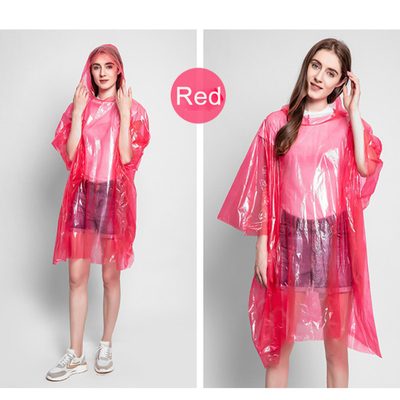 Vêtement de pluie jetable imperméable pour femme adulte transparent en plastique pliable