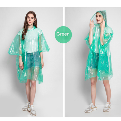 Vêtement de pluie jetable imperméable pour femme adulte transparent en plastique pliable