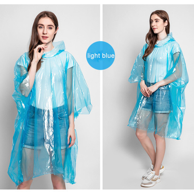 Vêtement de pluie jetable imperméable pour femme adulte transparent en plastique pliable