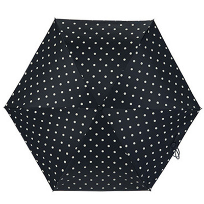 5.6 pouces de longueur personnalisé panneau de revêtement noir parapluie 6 plié logo d'impression personnalisé
