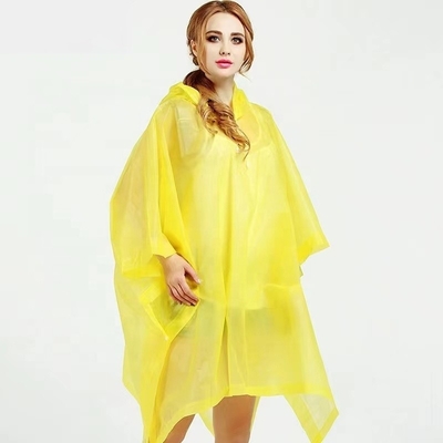 Voyage de randonnée équipement de pluie manteau de pluie jaune pour adultes poncho pratique pour une seule personne