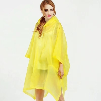 Voyage de randonnée équipement de pluie manteau de pluie jaune pour adultes poncho pratique pour une seule personne