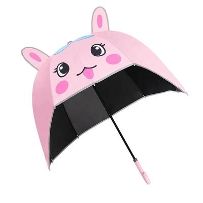 67cm de diamètre Casque de dessin animé Manuel de parapluie Design mignon ouvert pour les filles UV et étanche au vent
