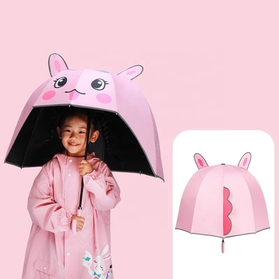 67cm de diamètre Casque de dessin animé Manuel de parapluie Design mignon ouvert pour les filles UV et étanche au vent