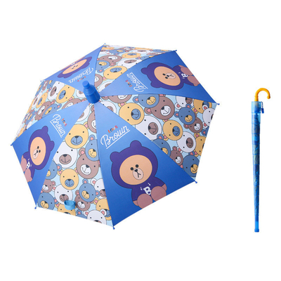 Parapluie pour enfants à poignée longue avec fonctionnement semi-automatique et boîtier étanche