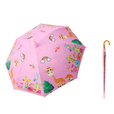 Parapluie pour enfants à poignée longue avec fonctionnement semi-automatique et boîtier étanche