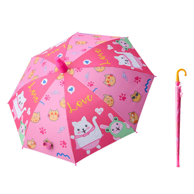 Parapluie pour enfants à poignée longue avec fonctionnement semi-automatique et boîtier étanche