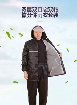 Vêtement de pluie pour homme en polyester de nylon en PVC pour moto