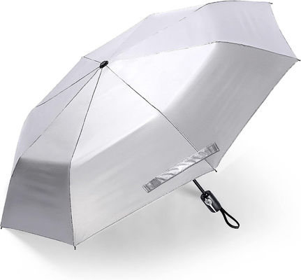 Polyester UPF 50 Parapluie de voyage étanche au vent 46 &quot; Parapluie automobile revêtue d'argent