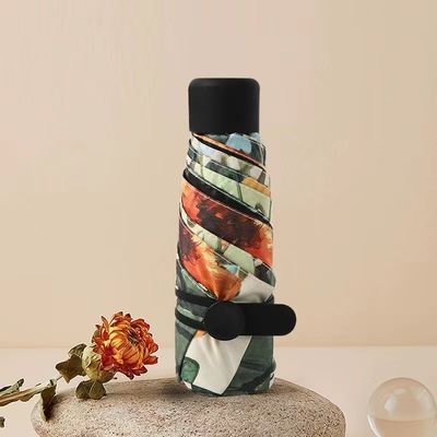 Ombrelle métallique enduite d'or de style japonais et coréen à 5 plis Mini poche UV