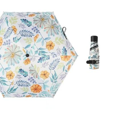 Ombrelle métallique enduite d'or de style japonais et coréen à 5 plis Mini poche UV