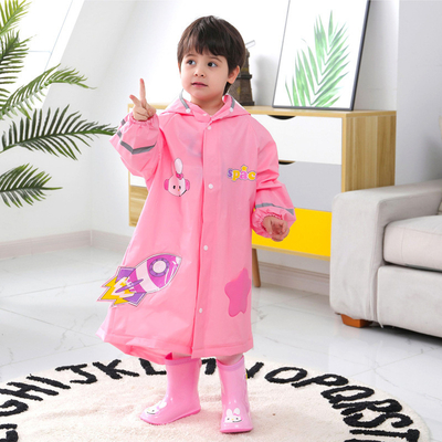 Vêtements de pluie en plein air dessin animé imprimé pour enfants veste de pluie à rayures réfléchissantes manteau de pluie pour fille
