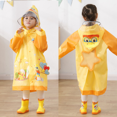 Vêtements de pluie en plein air dessin animé imprimé pour enfants veste de pluie à rayures réfléchissantes manteau de pluie pour fille