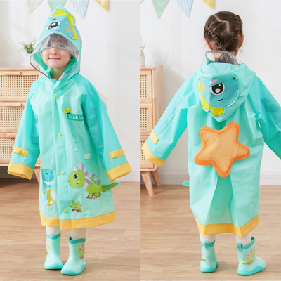 Vêtements de pluie en plein air dessin animé imprimé pour enfants veste de pluie à rayures réfléchissantes manteau de pluie pour fille
