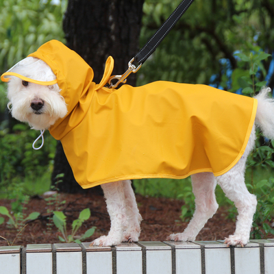 Poncho style imperméable à l'eau et réfléchissante manteau de pluie pour chien avec ouverture de harnais et poche de sac de caca