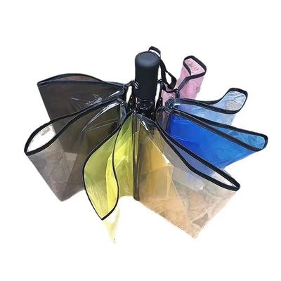 Femme Petit parapluie frais trois parapluie pliable 2023 arc-en-ciel transparent 21 pouces * 8k