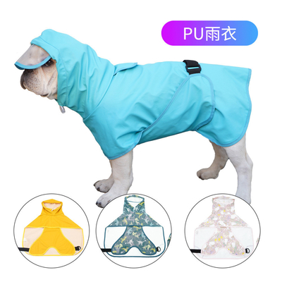 Poncho style imperméable à l'eau et réfléchissante manteau de pluie pour chien avec ouverture de harnais et poche de sac de caca
