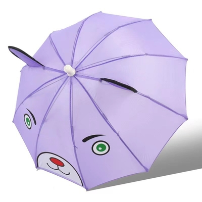 Automatique ouverte manuelle fermé parapluie pour enfants avec poignée de crochet droit et tissu léger