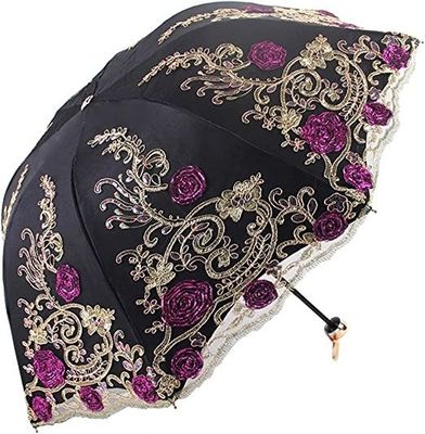 Produit pliant 3D bordure de fleurs UV Soleil mode parapluie pour la cérémonie de mariage