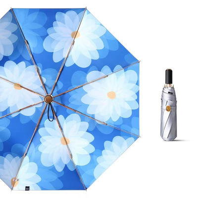 Publicité du produit Parapluie article de collage de couleur Parapluie 3 pliable argent Titane Protection UV